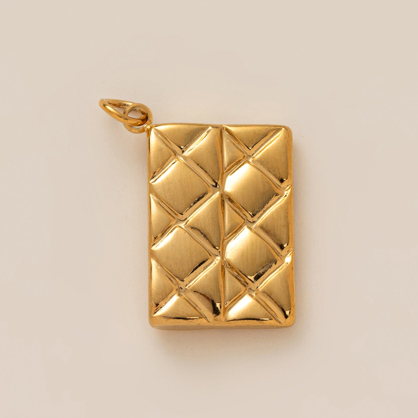 18K Gold Plated Titanium Steel Geometric Gemstone Pendant with Rhinestone Inlay Charm Bar for Women Cable Chain Necklace