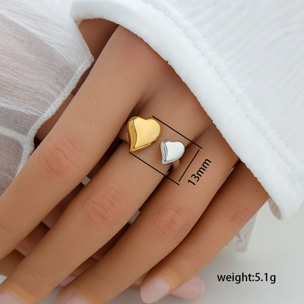 Anillo Ajustable Minimalista Geométrico de Acero Inoxidable con Baño de Oro para Mujer y Hombre
