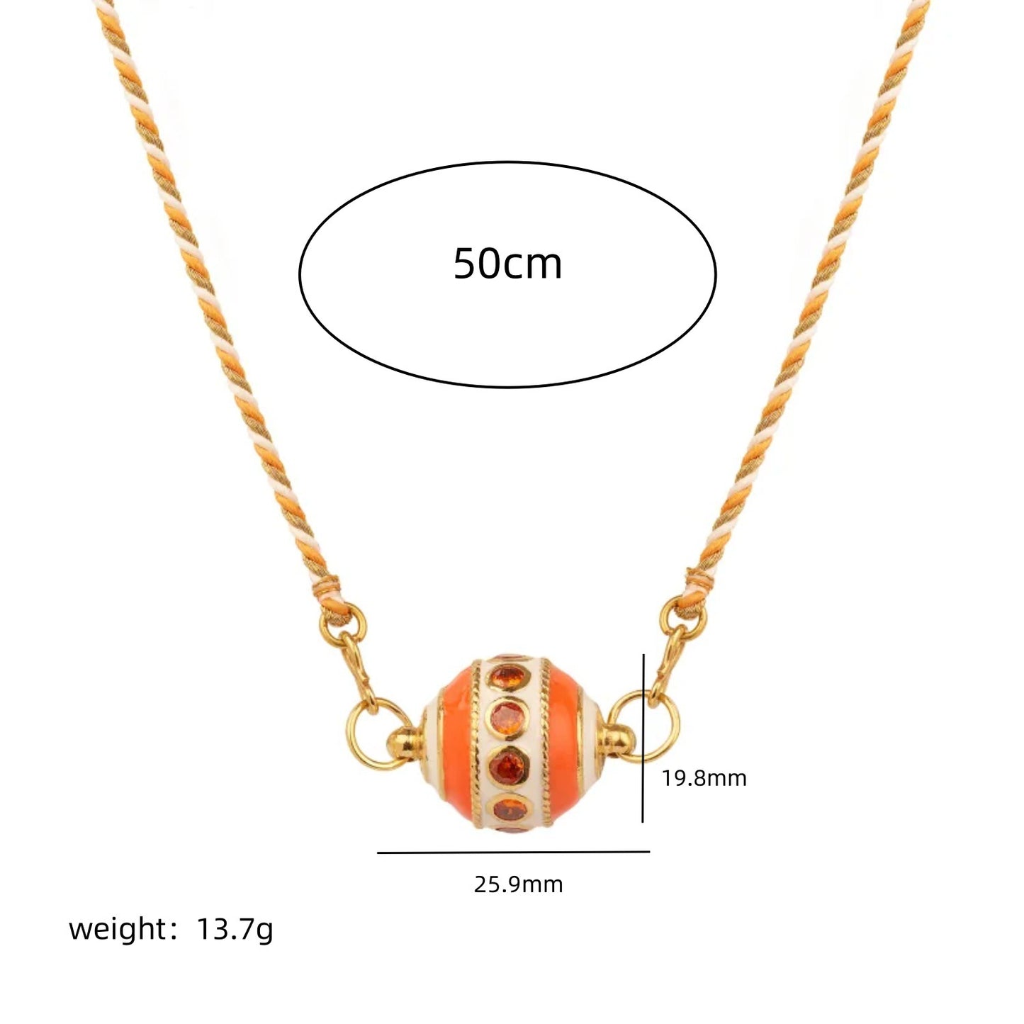 Minimalist Tarot Card Pendant Necklace for Women with Enamel Finish and Zircon Inlay on Gold-Plated Copper Chain