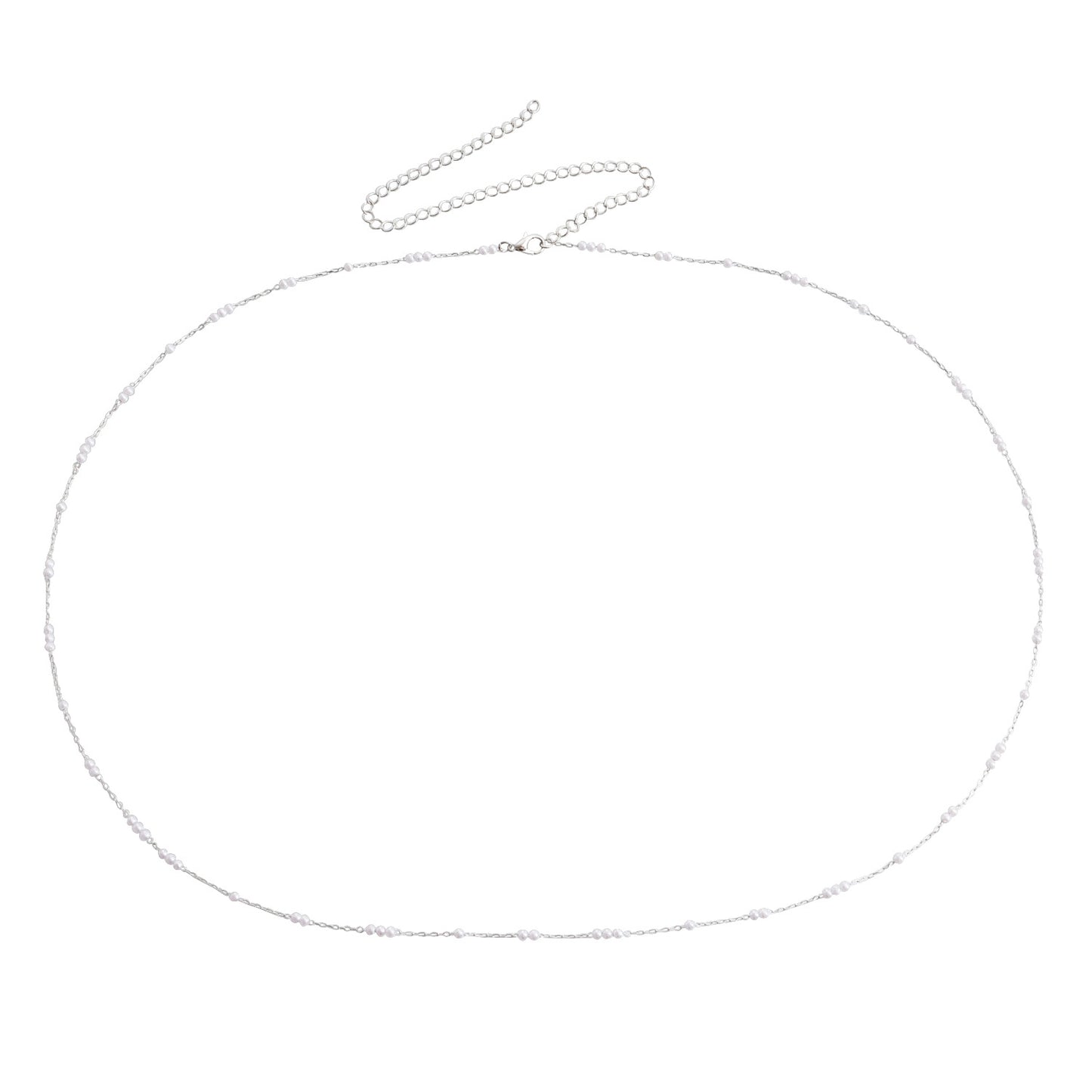 Casual Hip Hop Style Mini Faux Pearl Waist Chain for Women Adjustable Thin Body Chain