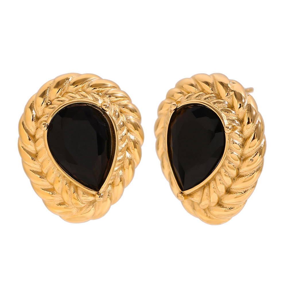 Orecchini a perno geometrici irregolari da donna in stile francese vintage, realizzati in acciaio inossidabile con placcatura in oro 18 carati
