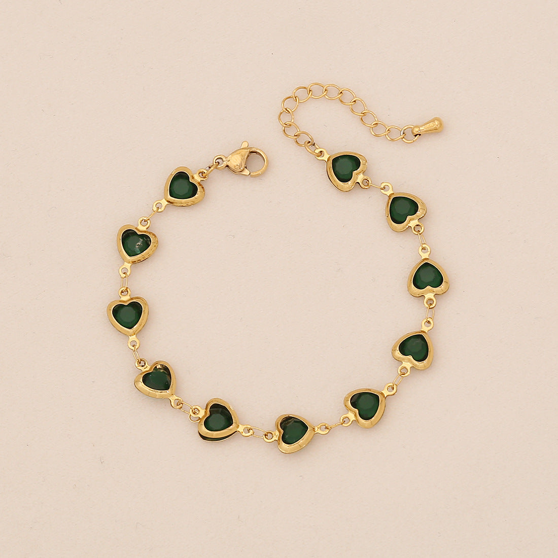 Fashionable Heart-Shaped Stainless Steel Bracelet with Plating Finish for Women