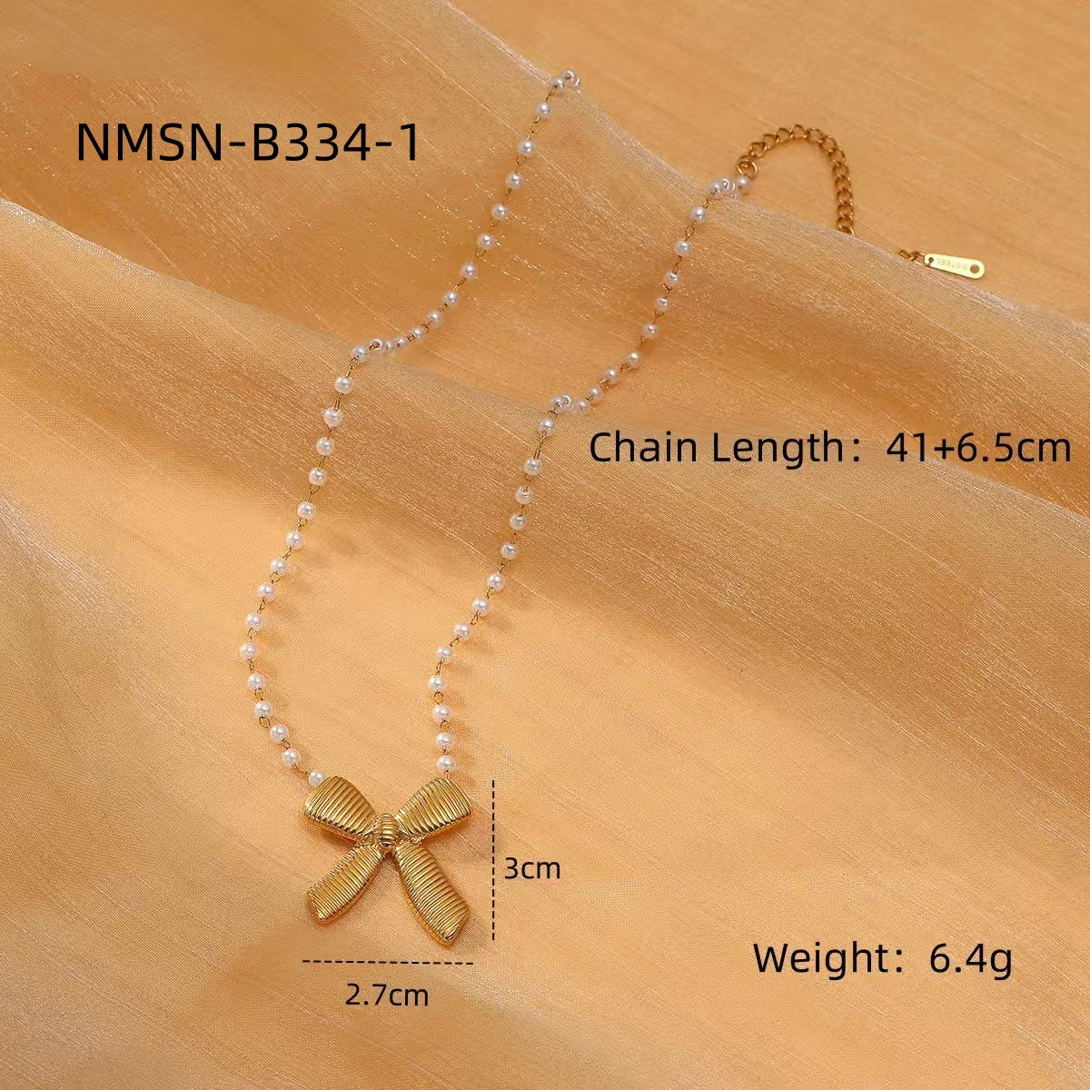 Minimalist Bow-Shaped Titanium Steel Necklace for Women with Plated Finish and Stainless Steel Pendant
