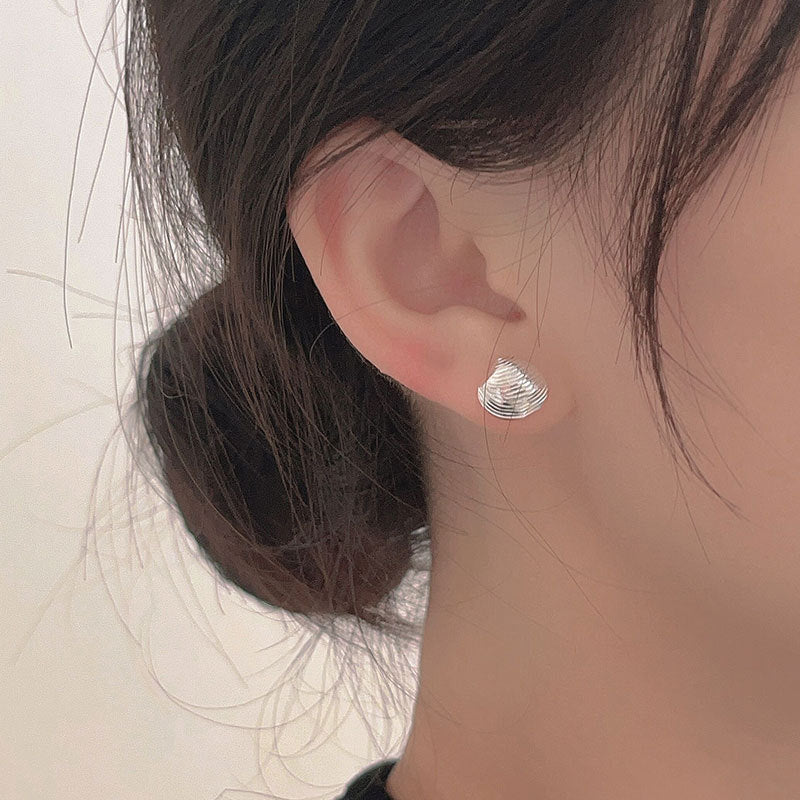 Minimalist Starfish and Seashell Stud Earrings for Women in 925 Sterling Silver with Plated Finish