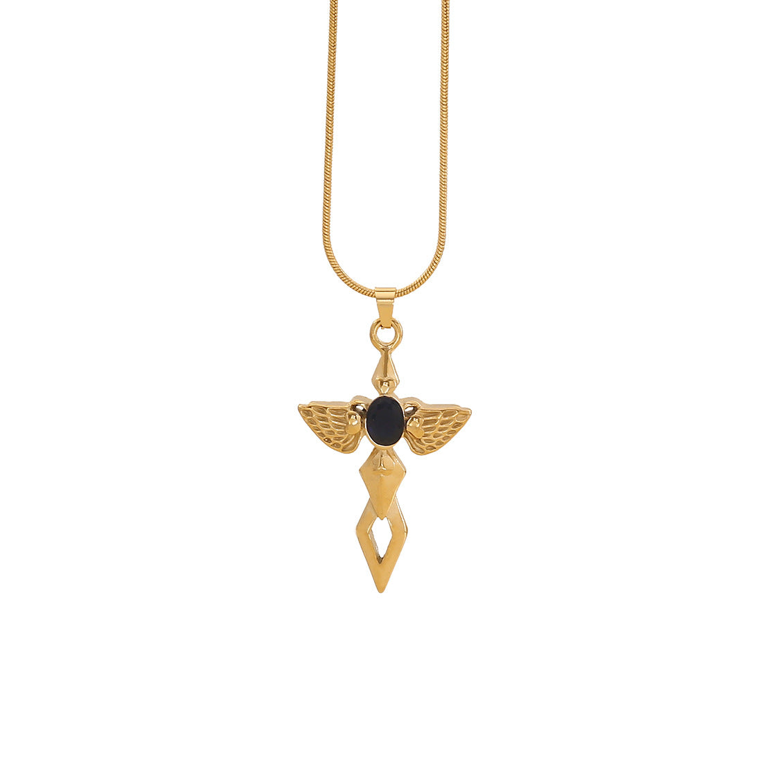 Collana con ciondolo a croce personalizzata in acciaio inossidabile da donna con stile minimalista moderno