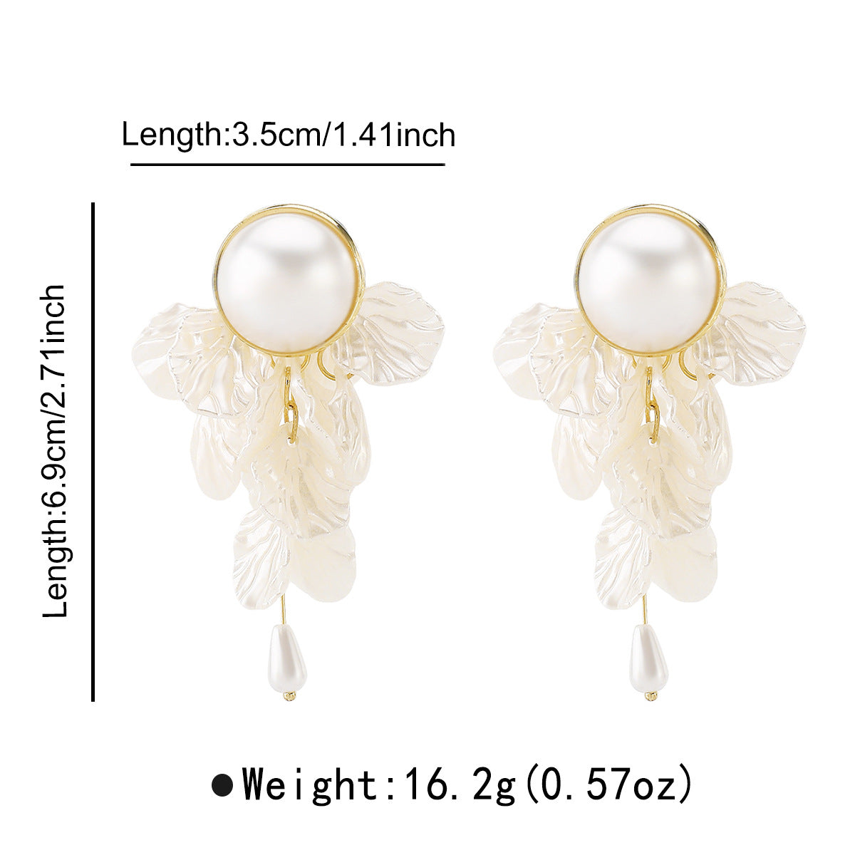 Pendientes Elegantes y Delicados Estilo Perla con Acabado Chapado para Mujer, Diseño Minimalista y Único