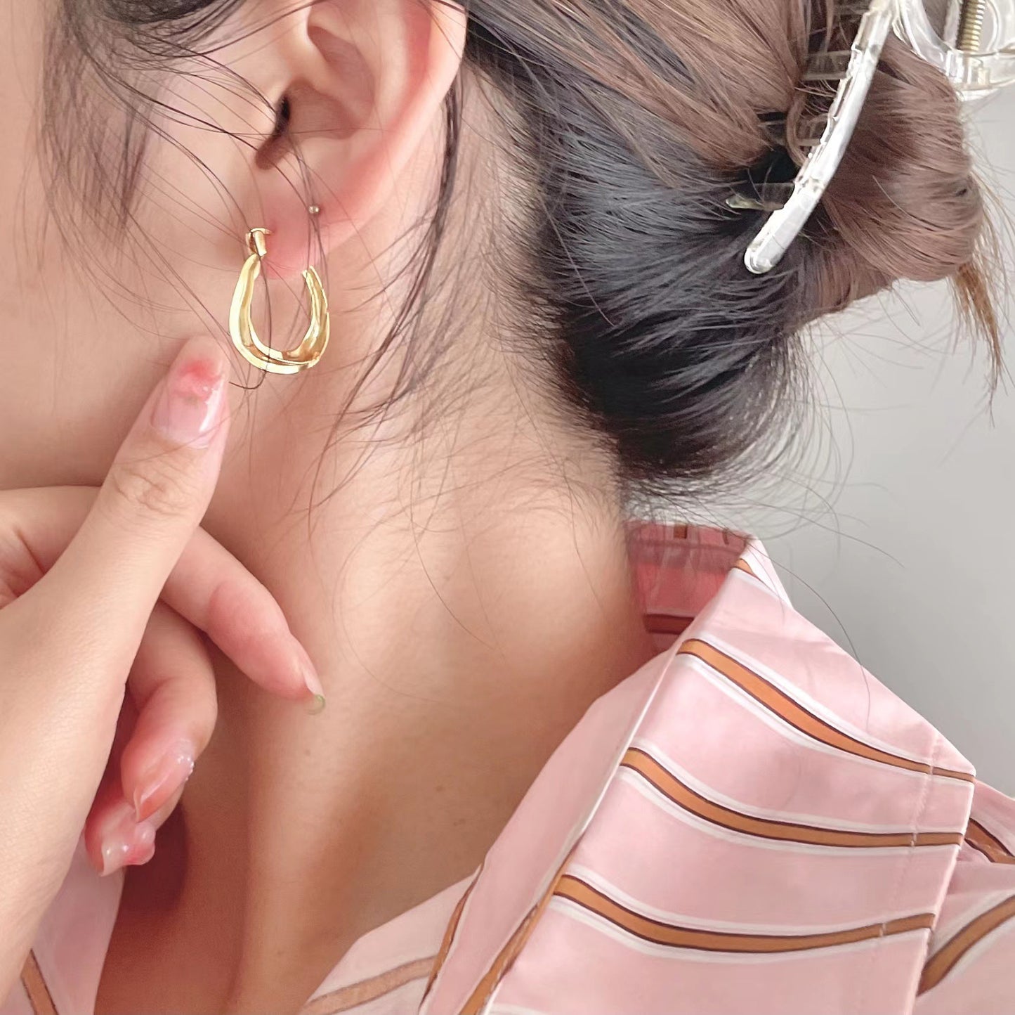 Pendientes de Plata de Ley 925 Irregulares en Forma de Lágrima con Incrustaciones de Perlas, Estilo Fresco y Dulce