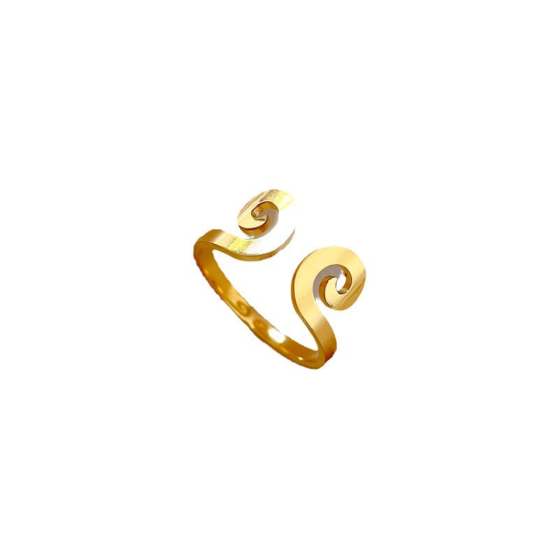 Anillo Minimalista de Acero de Titanio con Forma de Corona para Hombres y Mujeres, Acabado Pulido, Joyería Disco que no se Desvanece