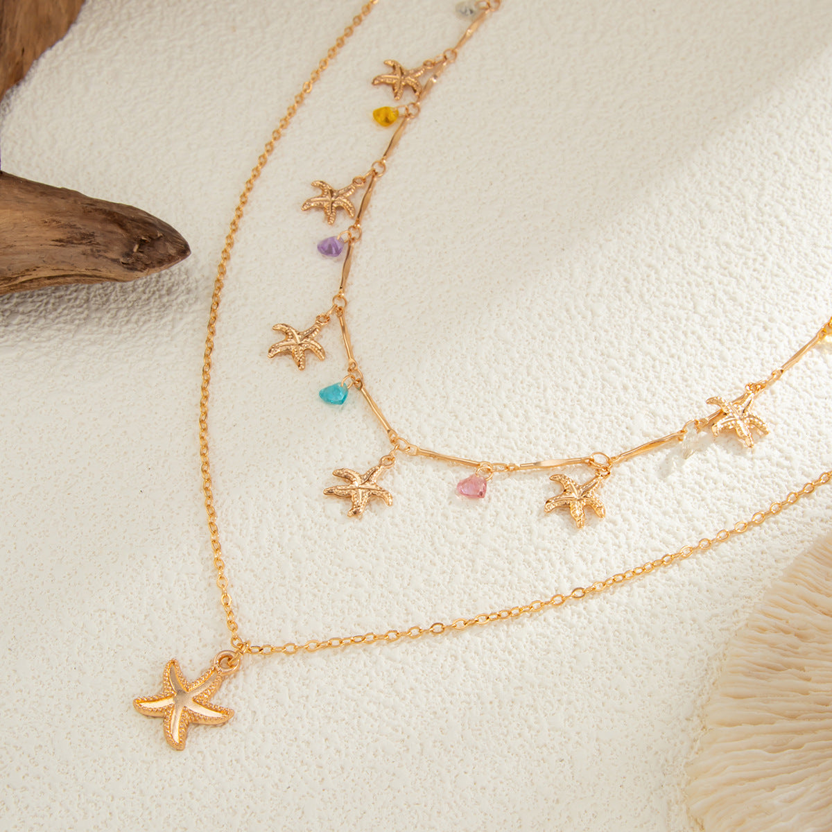 Minimalist Rhinestone Inlaid Cross and Animal Pendant Plated Brass Necklace for Women
