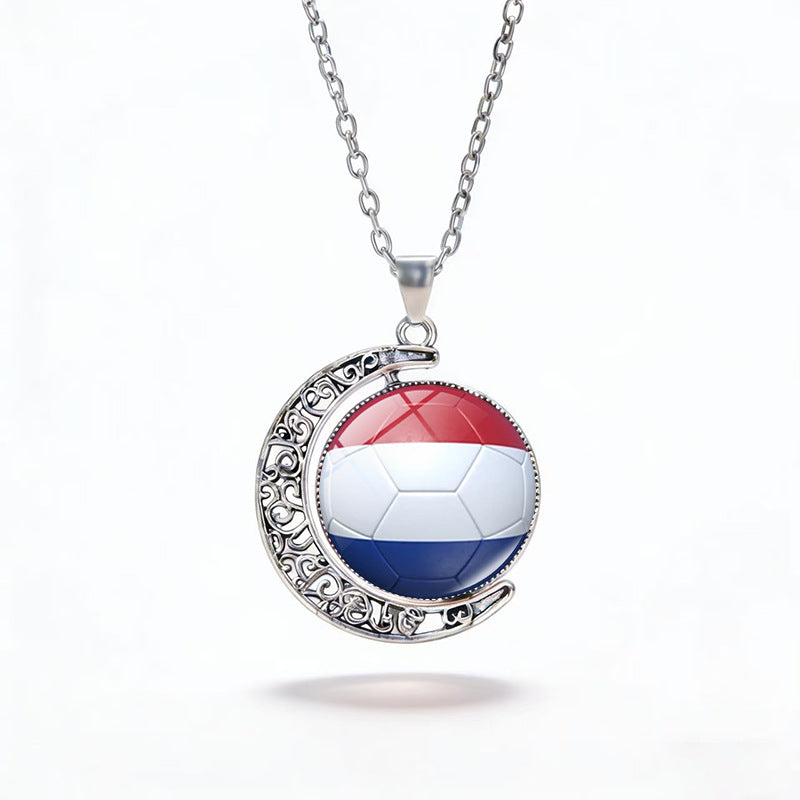 Casual Unisex Alloy Plated Moon Geometric Pendant Crystal Necklace