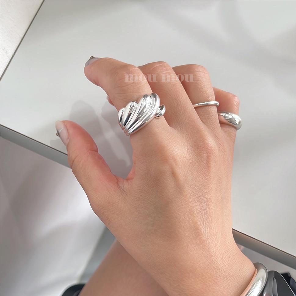 925 Sterling Silver Geometric Plated Ring for Women