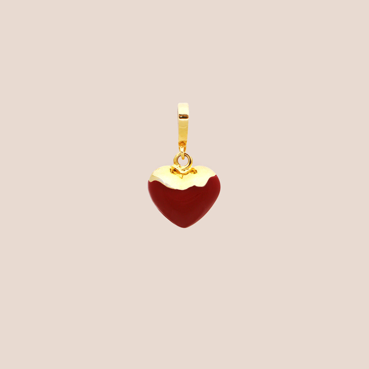 Colgante Corazón Oso Vintage de Acero Inoxidable con Baño de Oro PVD
