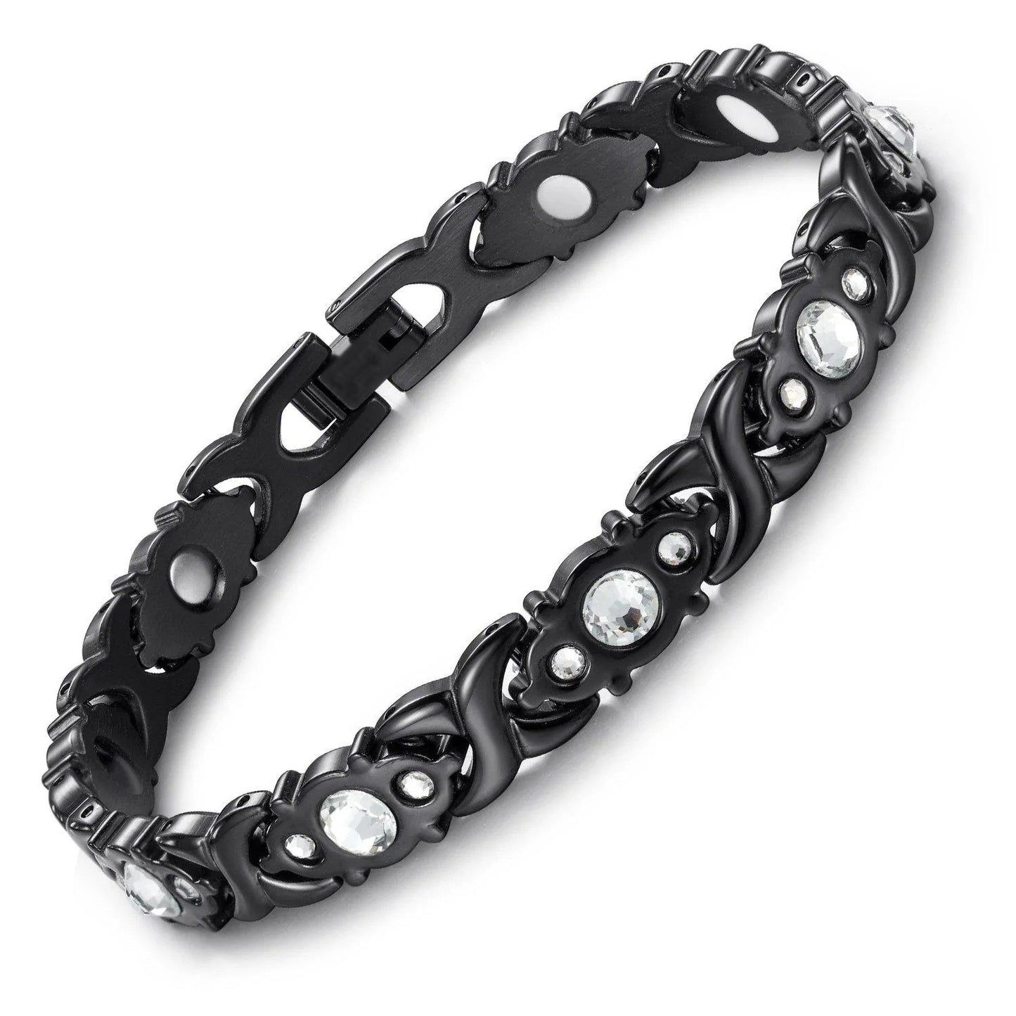 Bracciale regolabile da donna in lega placcata con strass a goccia, stile lusso minimalista