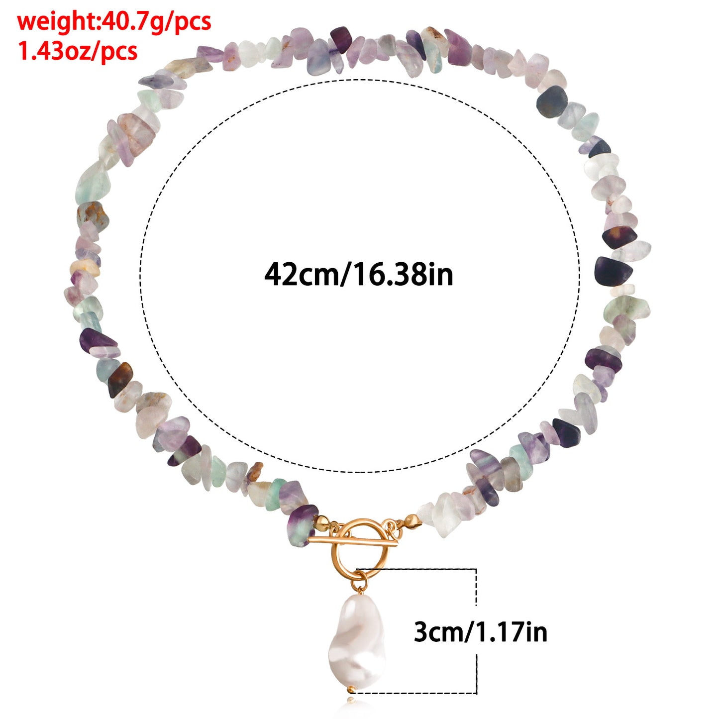 Minimalist Geometric Alloy Necklace with Pearl Accents and Turquoise Beads for Women