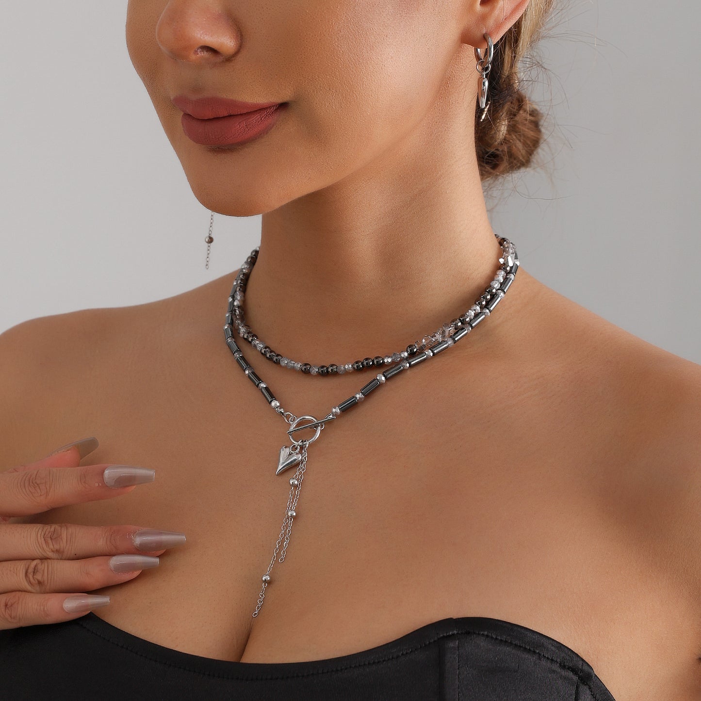 Sweet Streetwear Heart Geometric Alloy Plated Necklace for Women