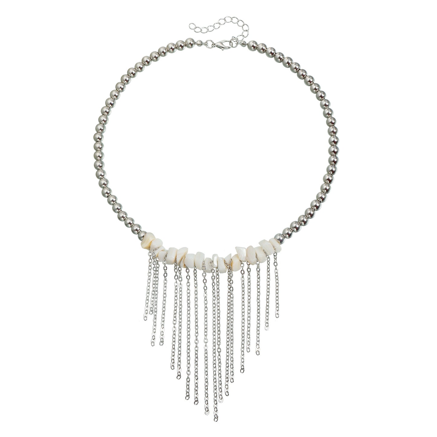 Streetwear Geometric Resin and Alloy Plated Tassel Necklace for Women