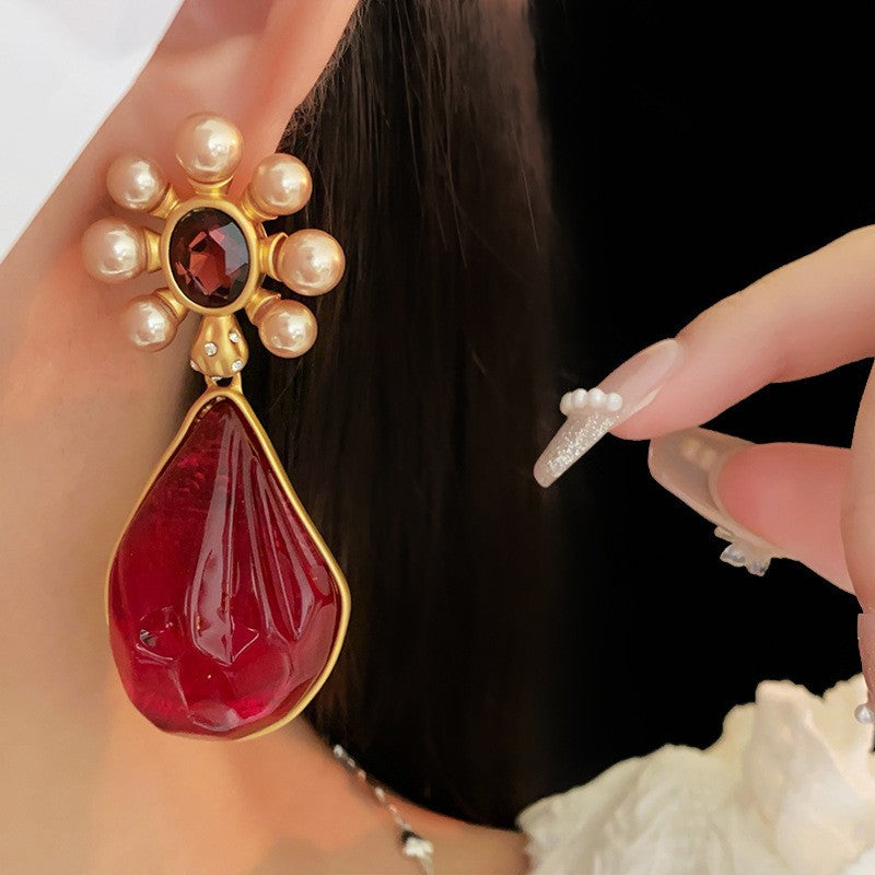 Vintage Geometric Earrings in Alloy with Plated Finish for Women - Retro Artistic Jewelry with Circular Elements
