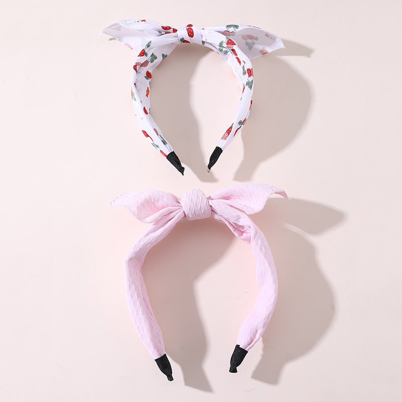 Set di cerchietti per capelli per bambini con motivo geometrico, a pois e a quadretti, fiocco con bordo in pizzo e rivestimento in resina