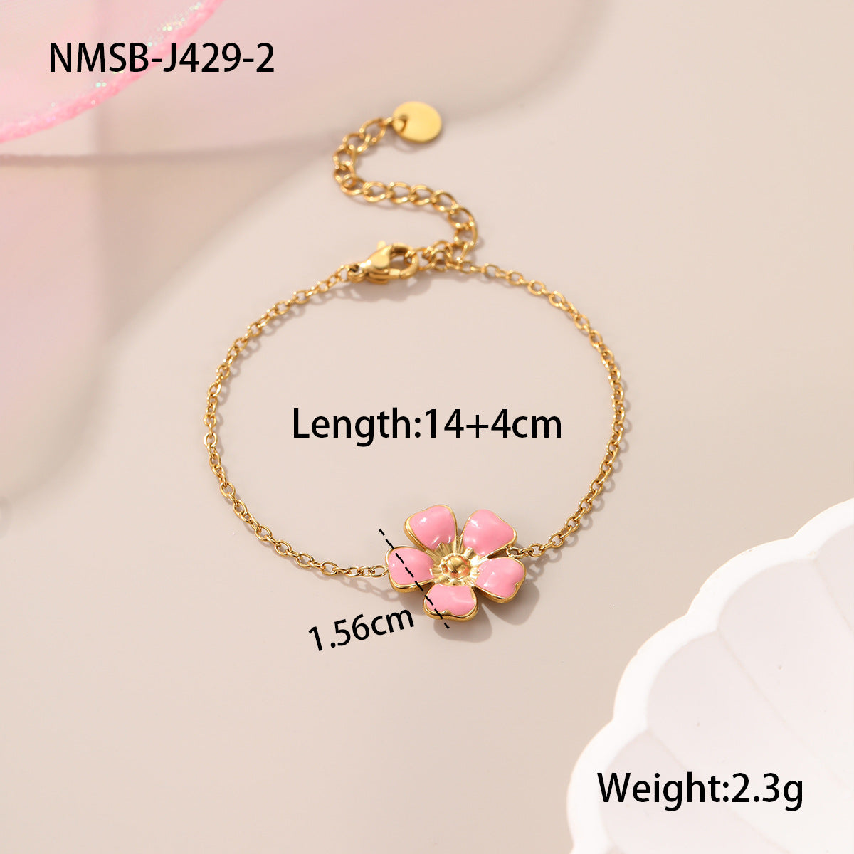Conjunto de collar, pendientes y pulsera de acero inoxidable esmaltado con diseño floral minimalista de corazón geométrico para mujer