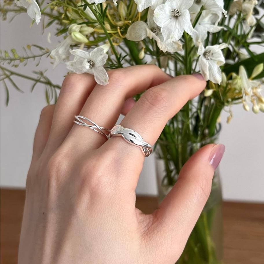 Minimalist Geometric Open Band Ring in 925 Sterling Silver for Women
