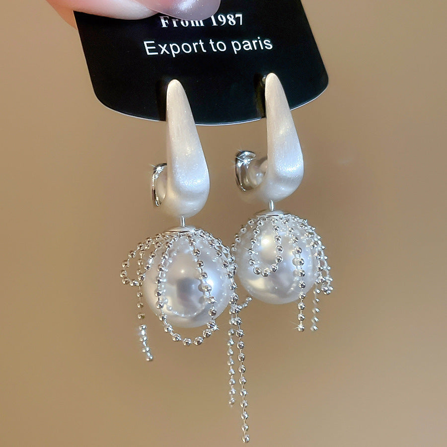 Pendientes de metal geométricos minimalistas con incrustaciones de diamantes de imitación y acabado cepillado para mujer