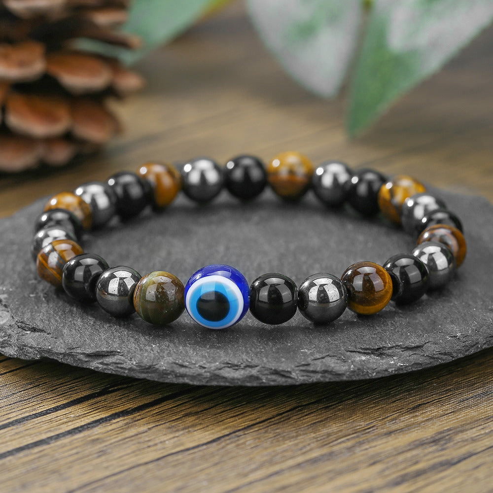 Fashion Casual Business Crystal Beaded Bracelet Unisex Hand Jewelry