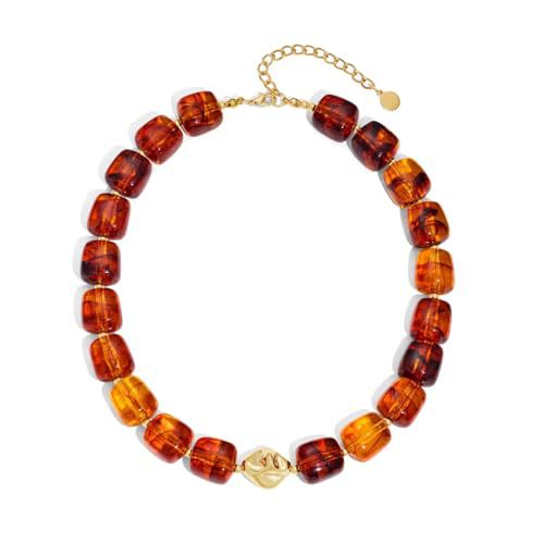 Casual Square Resin Polished Pendant Necklace for Women