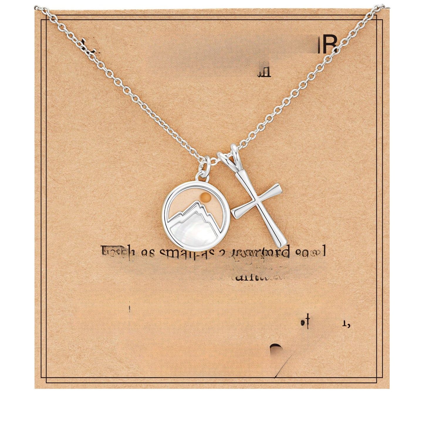 Gold Plated Stainless Steel Cross Shell Pendant Necklace Cable Chain Unisex Jewelry