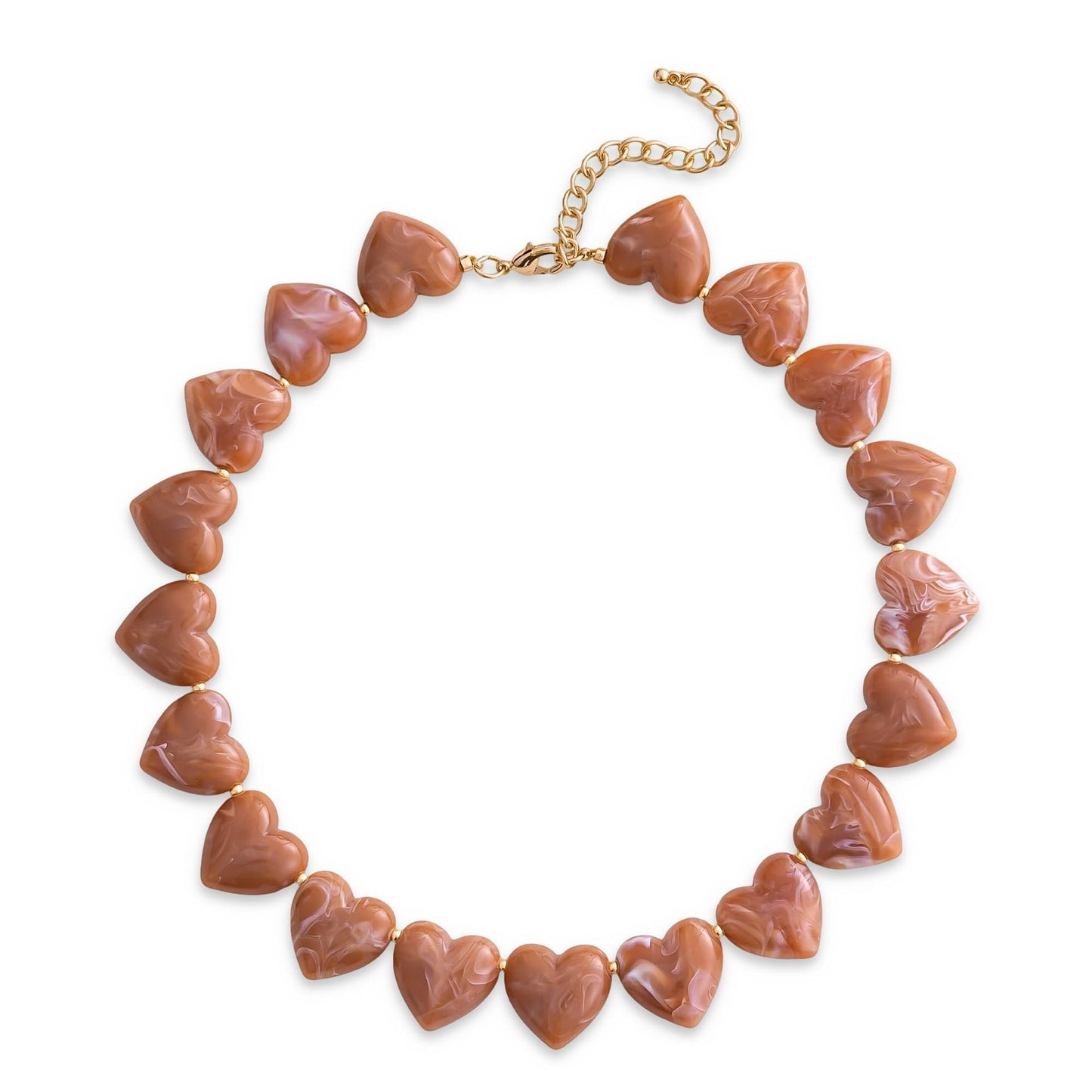 Minimalist Heart Resin Acrylic Pendant Necklace for Women Casual Cable Chain