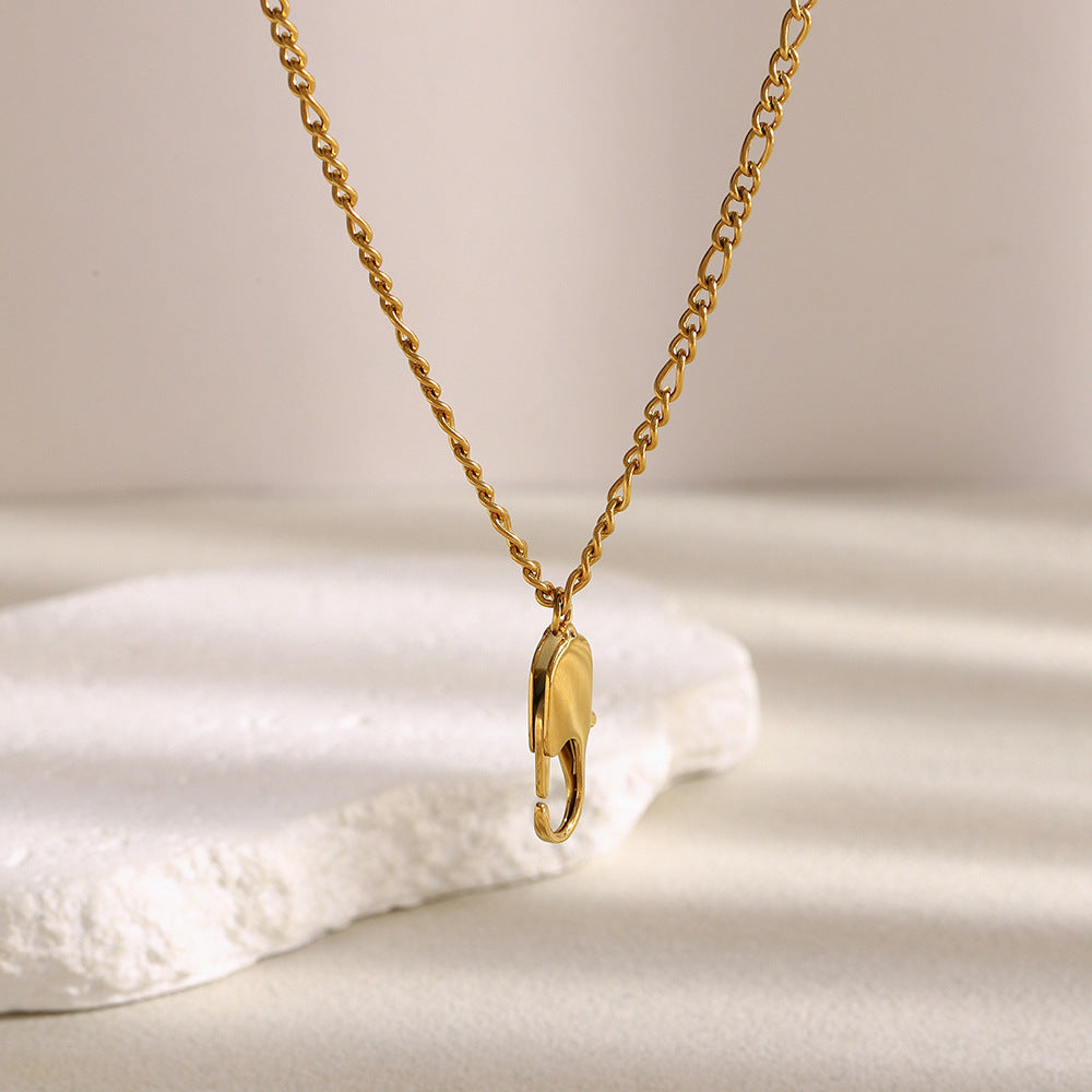 Minimalist Geometric Stainless Steel 18K Gold Plated Necklace for Women DIY Charm Bar
