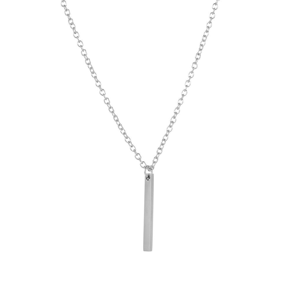 Minimalist Hip-hop Streetwear Geometric Titanium Steel Necklace with Stainless Steel Pendant Curb Chain Unisex
