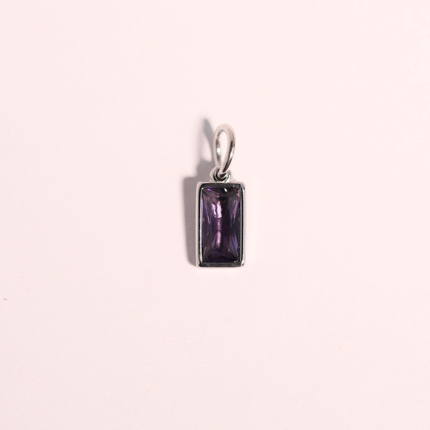 Minimalist Square Stainless Steel Pendant with Colorful Cubic Zirconia Plated Titanium Steel Charm Bar for Unisex
