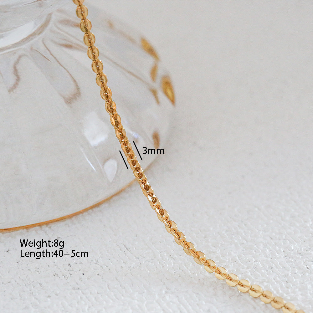 Collana a Catena a Serpente Minimalista in Acciaio Inossidabile da Abbinare Ciondolo in Acciaio al Titanio Design a Cartone Animato a Forma di U Stile Medaglione Unisex