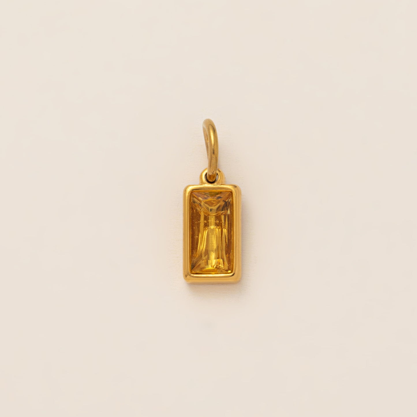 Minimalist 18K Gold Plated Round Square Geometric Gemstone Pendant Necklace for Unisex