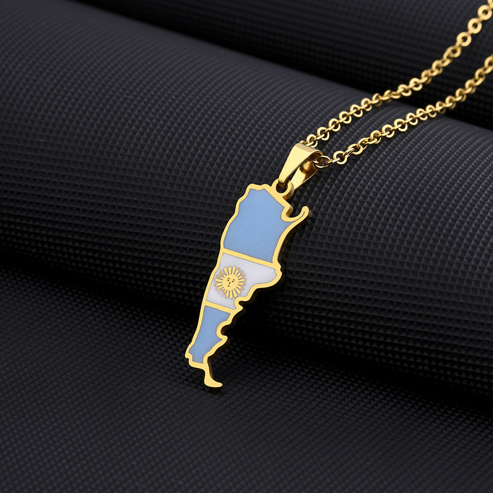 Collana Pendente Geometrica Minimalista in Acciaio Inox con Ciondolo in Acciaio al Titanio e Finitura Placcata, Unisex