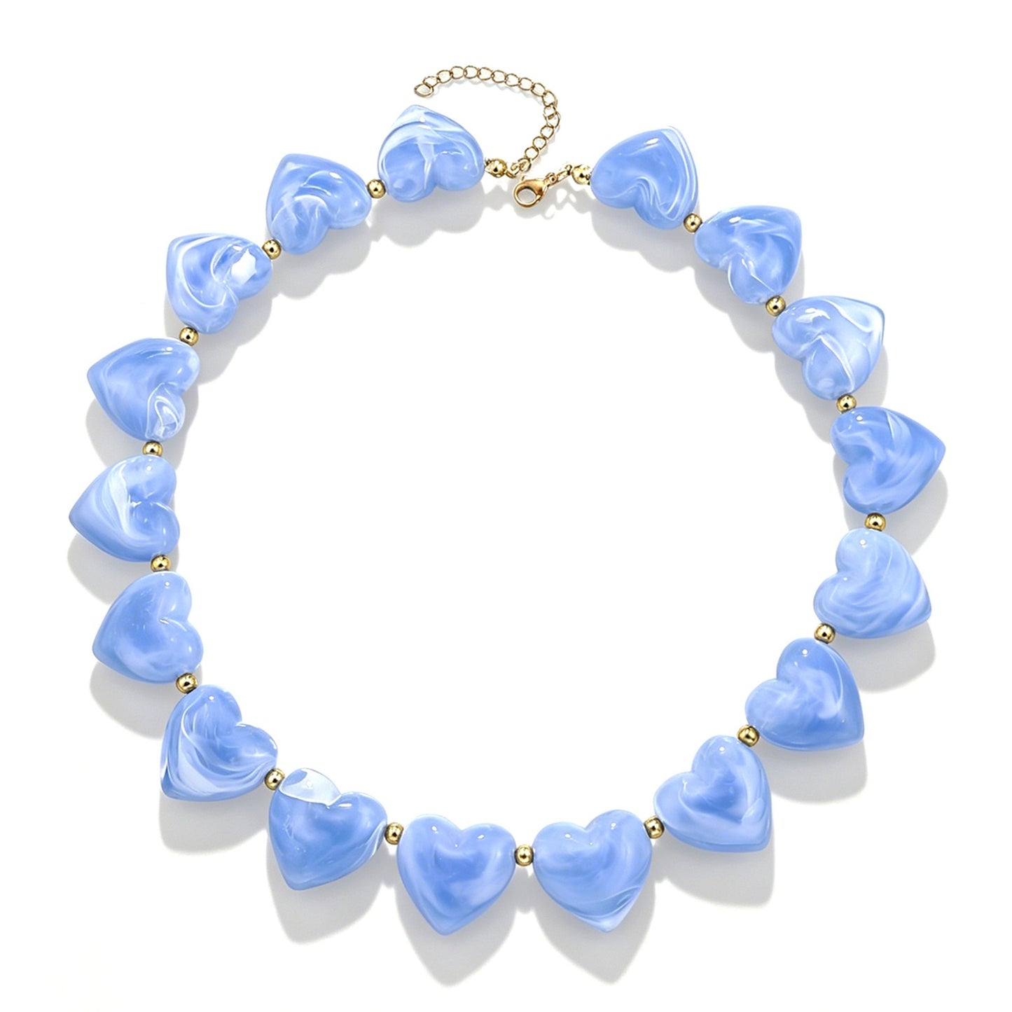 Bohemian Casual Heart Resin Pendant Necklace for Women