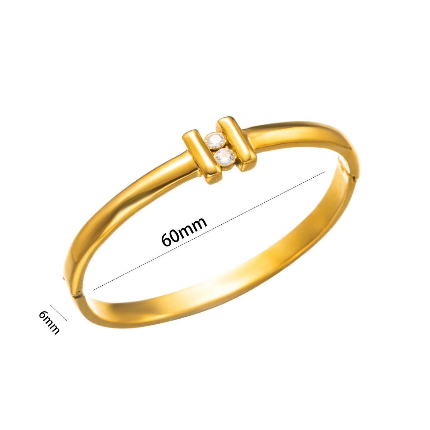 Braccialetto Minimalista in Acciaio al Titanio con Galvanostegia Sottovuoto Finitura Liscia Design Ovale Geometrico Gioielli Ipoallergenici in Acciaio Inossidabile
