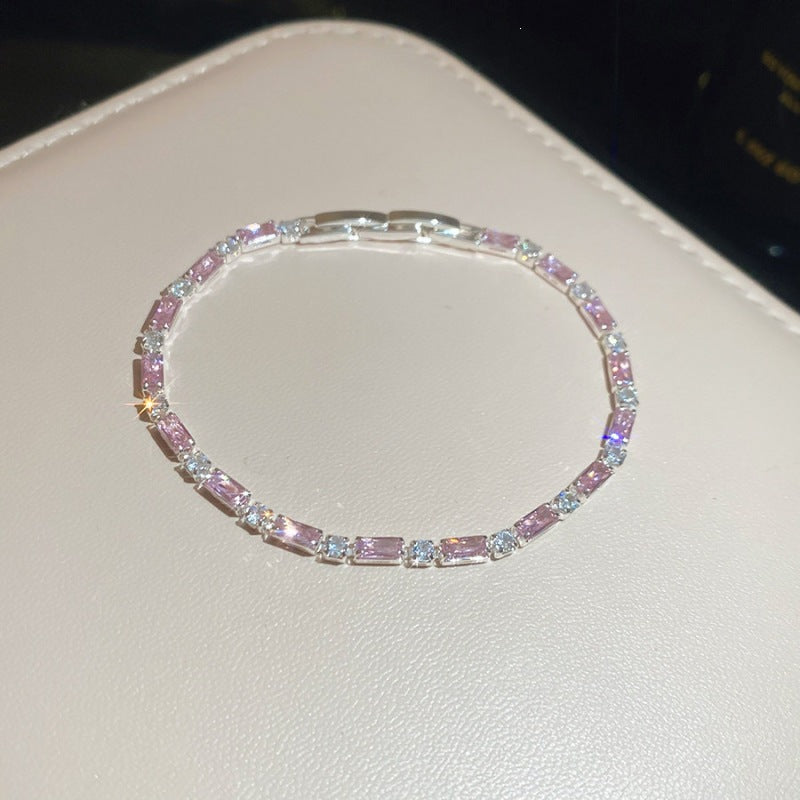 Luxury Elegant Brass Plated Crystal Cubic Zirconia Beaded Bracelet for Women