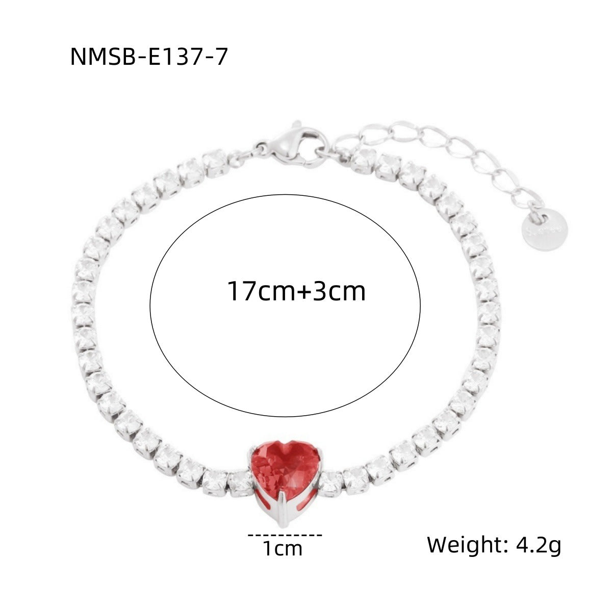 Fashion OL Geometric Heart 18K Gold Plated Stainless Steel Rhinestone Bracelet for Women