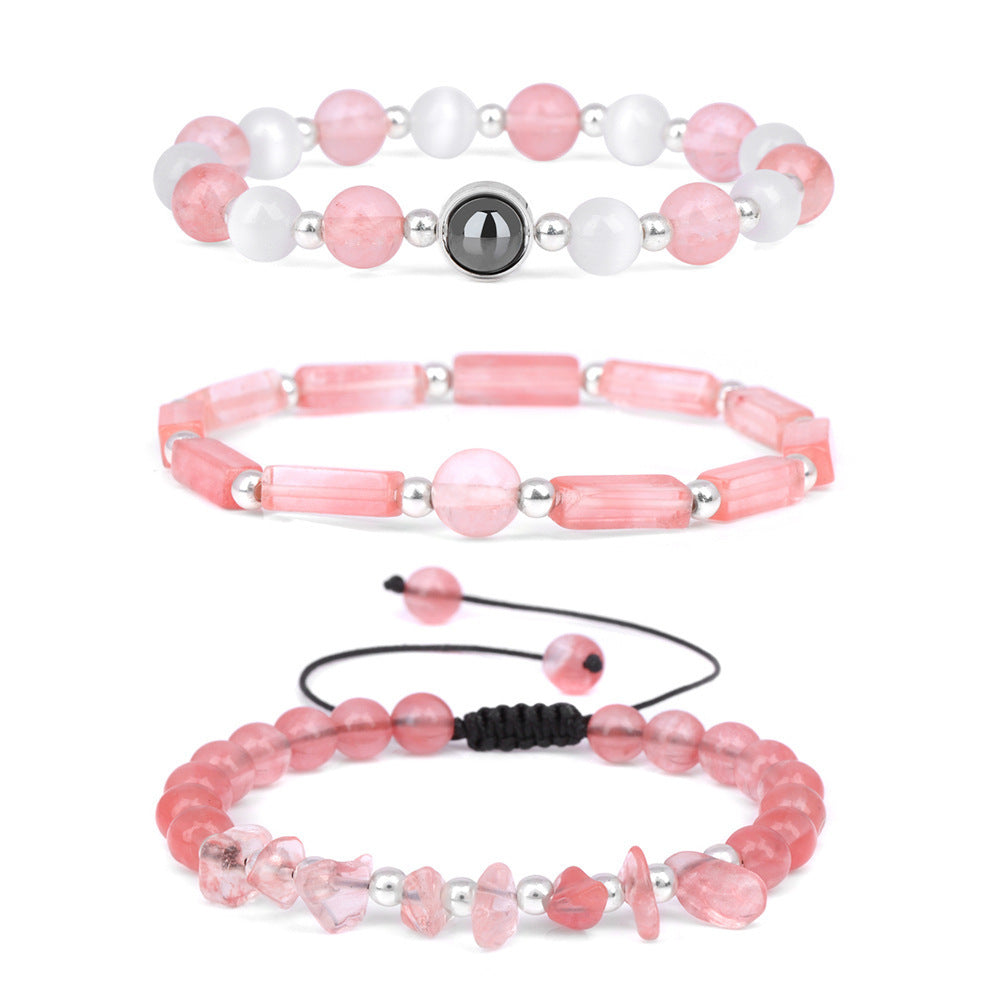 Vintage Geometric Crystal Beaded Bracelet Set Handmade Woven Jewelry Unisex