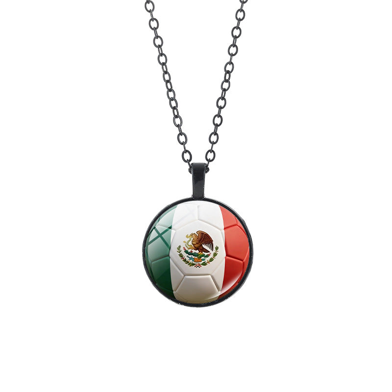 Collana casual in lega placcata con ciondolo in cristallo nero, catena a cavo unisex