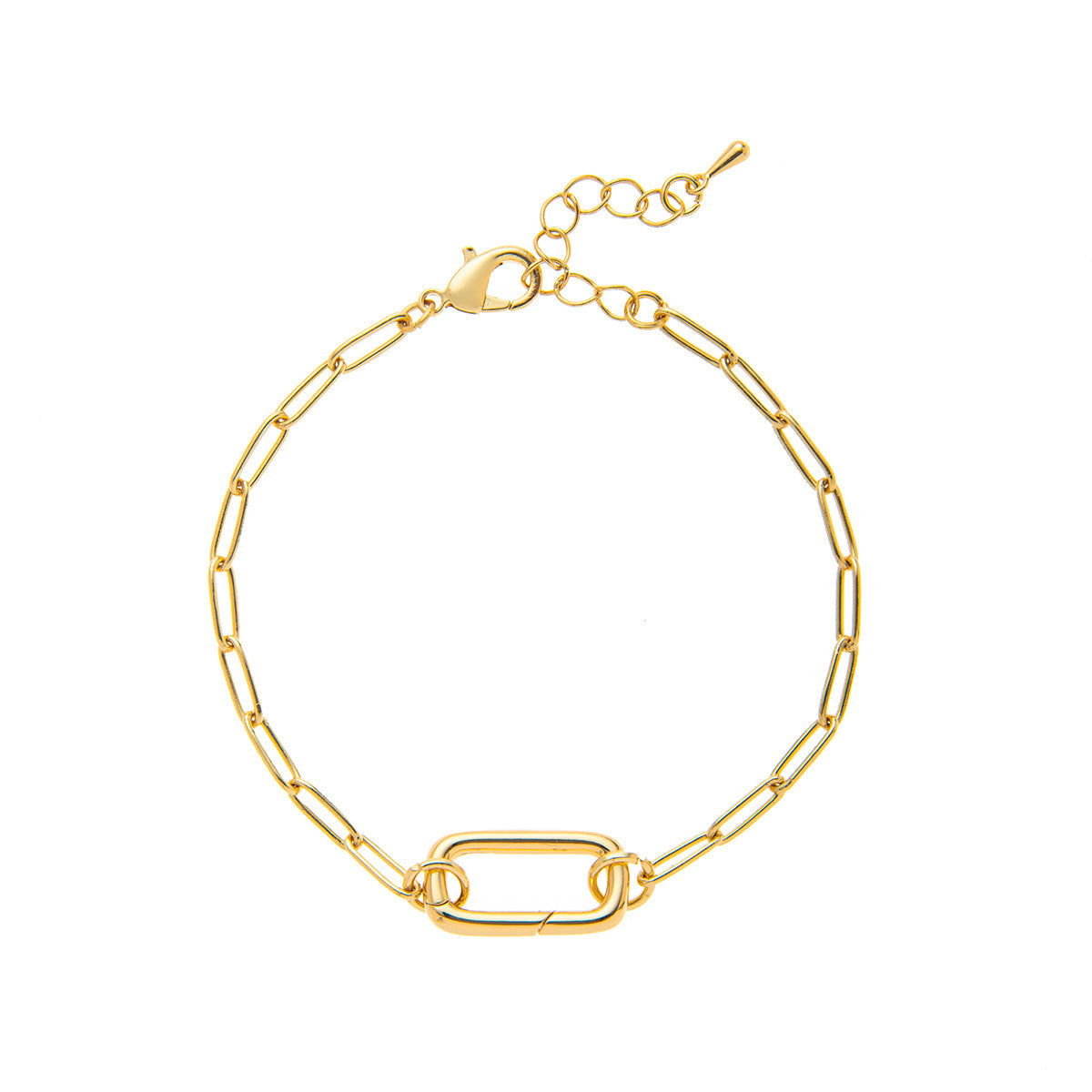 Minimalist 18K Gold Plated Round Square Geometric Stainless Steel Pendant Necklace