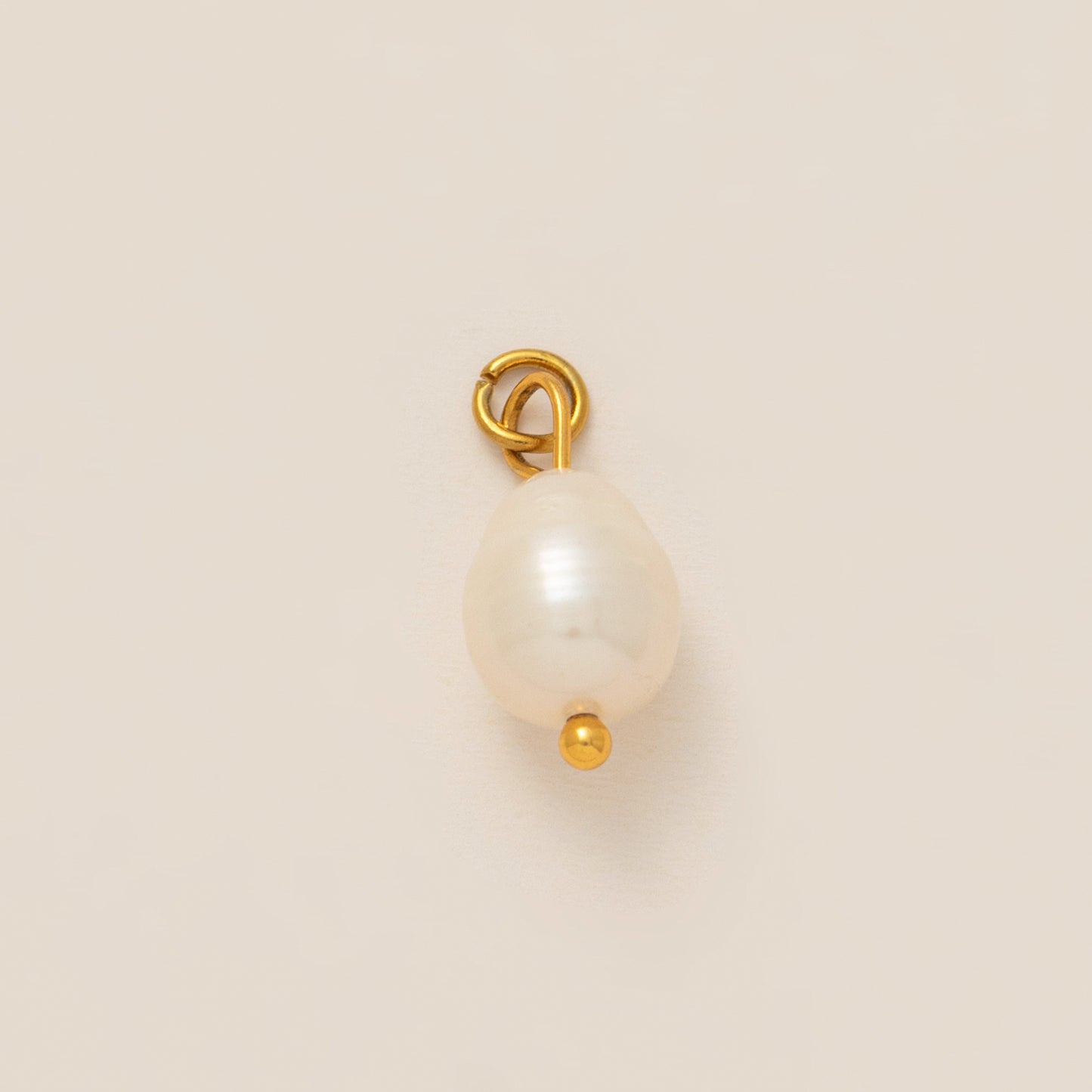 Vintage Geometric Stainless Steel 18K Gold Plated PVD Pearl Shell Pendant Necklace DIY Charm Bar Cable Chain Unisex 9g