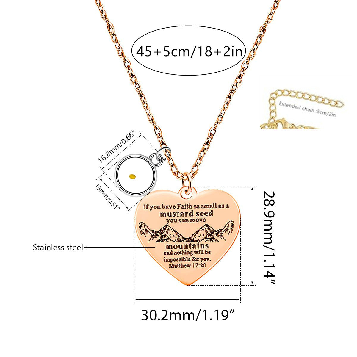 Collana con Ciondolo a Croce a Doppia Faccia in Acciaio Inossidabile con Versetto Biblico Personalizzato, Charm in Acciaio al Titanio Lucidato e Design Geometrico