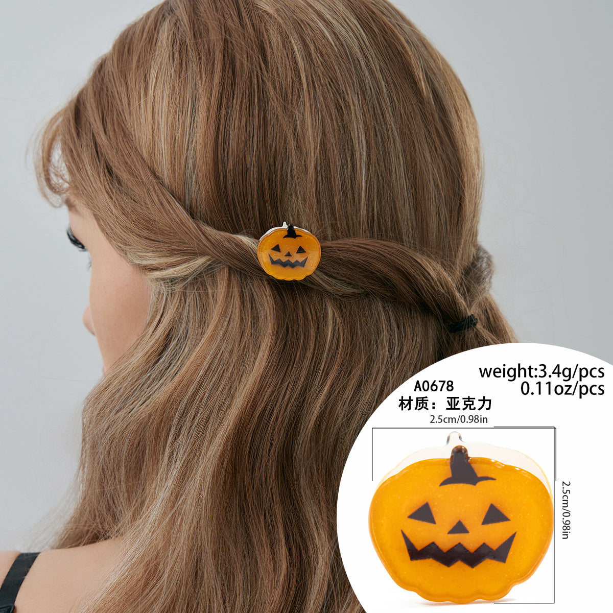 Fermaglio Gotico di Halloween con Fantasma e Ragnatela, Fermaglio in Acrilico per Capelli da Donna, Accessorio Festivo in Stile Punk-Chic