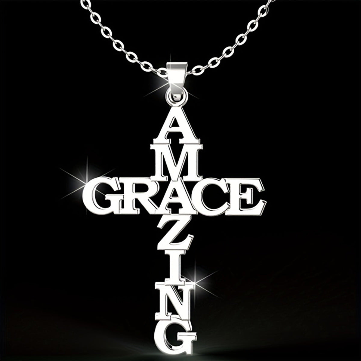 Geometric Cross Necklace in Stainless Steel with Plated Finish for Christmas Wedding Anniversary Jewelry Gift