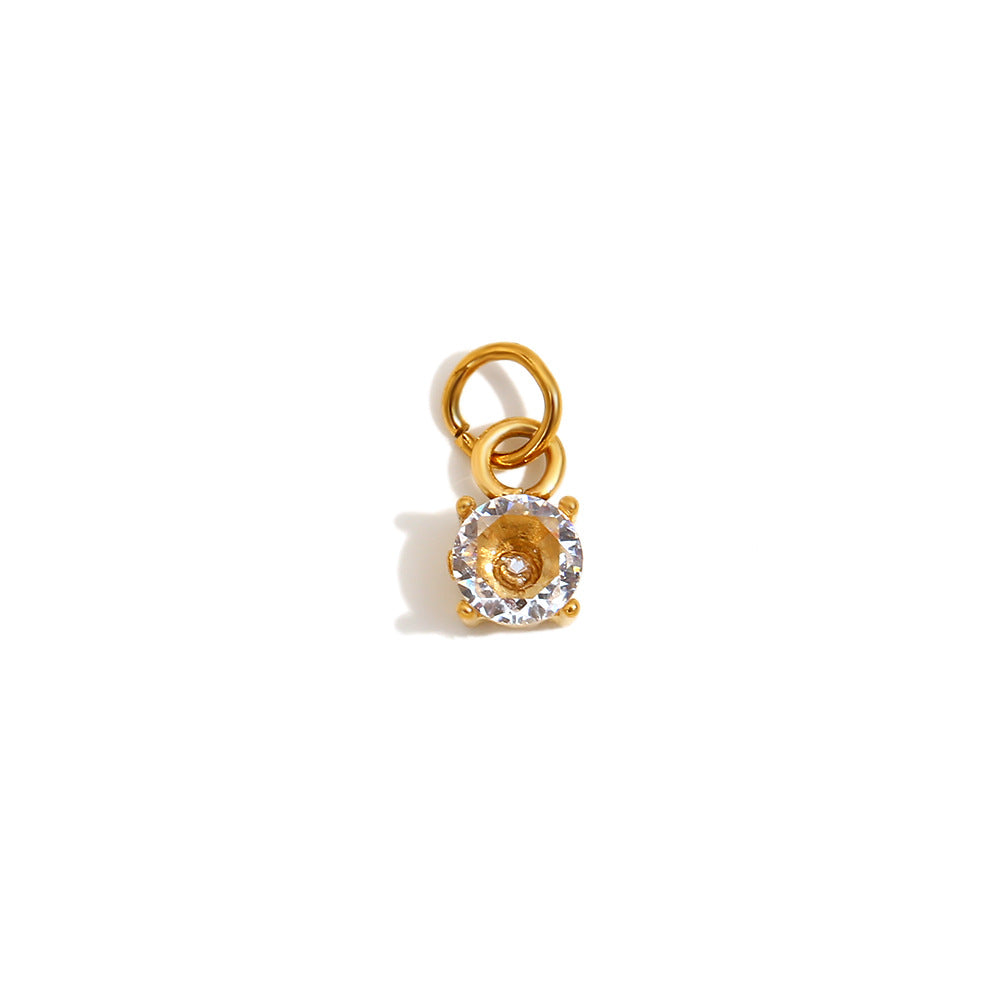 Ciondolo a Barra con Charms in Acciaio Inossidabile Geometrico Minimalista Placcato Oro 18K