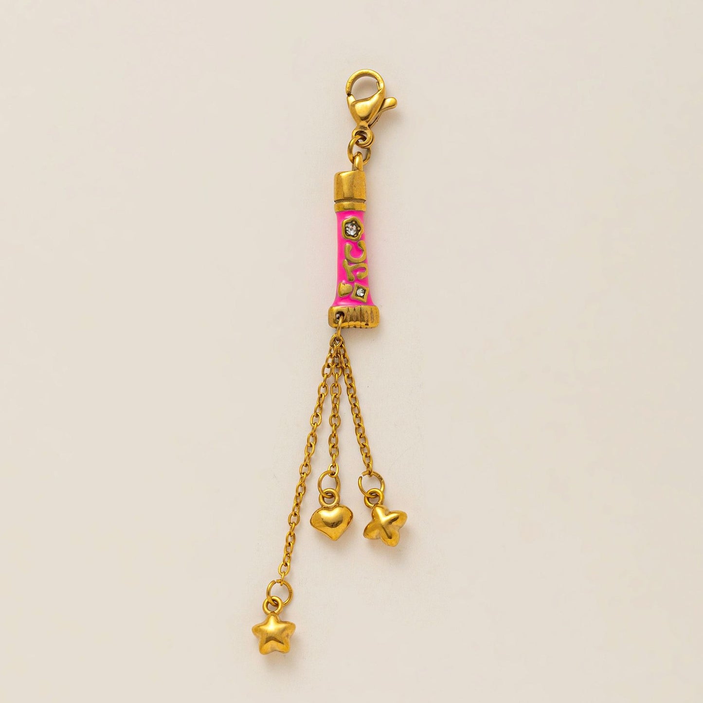 Colgante de barra con diseño de llave de acero inoxidable bañado en oro de 18 quilates de estilo vintage para mujer