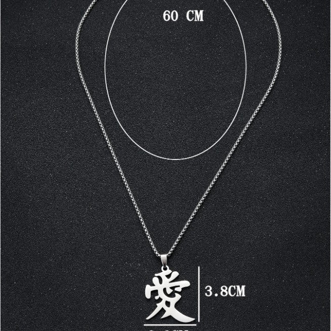 Minimalist Geometric Letter Pendant Necklace in Stainless Steel with Polished Finish for Unisex Wear