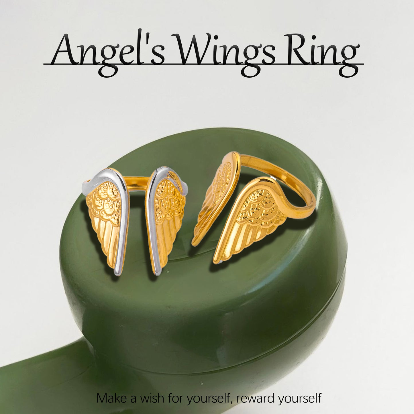 Anello di lusso a forma di ala in acciaio al titanio per donna con finitura placcata, design geometrico, accessorio di moda in acciaio inossidabile